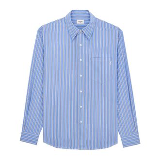 Saint Laurent Camisa de Algod&oacute;n Cassandre - Shirts - Hombre - Azul - 2XL