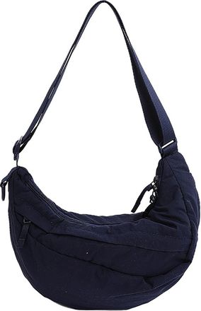 Generic Nylon Crescent Crossbody Bags for women, Dumpling Shoulder Bag Purse Bag for Outdoor Travel, Lightweight Moon Bag (dark blue)