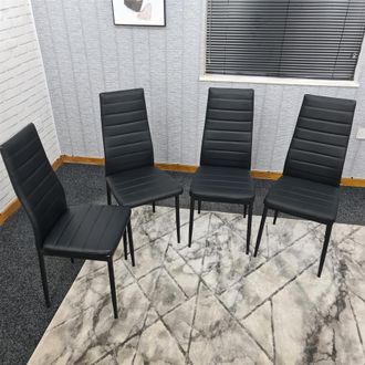 Kosy Koala Dining Chairs Set of 4 Black Leather Kitchen Chairs