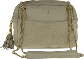 Bally Tweedehands leren schoudertassen - Dames - Vintage Schoudertas - Beige - ONE Size - Leer - Vintage