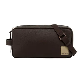 Emporio Armani Rechthoekige crossbodytas - unisex - Tassen - Bruin - Maat: ONE Size Katoen