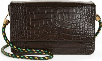 Moschino Braided Cord Leather Shoulder Bag in Dark Brown at Nordstrom