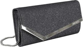 Jimmy Choo London Clutches - Glittered Emmie Clutch - Gr. unisize - in Grau - für Damen
