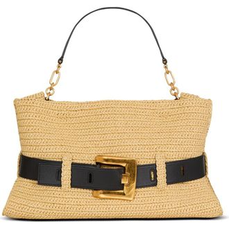 Balmain Medium Anthem bag in smooth leather and crochet in Beige at Nordstrom