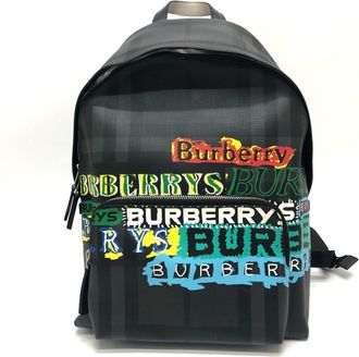 Burberry Gray Multi-Color Pvc Backpack (Pre-Owned)