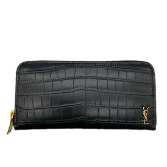 Saint Laurent Black Leather Long Wallet (Bi-Fold) (Pre-Owned)