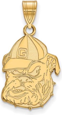 Diamond2Deal 10k Yellow Gold Georgia Bulldog Large Pendant