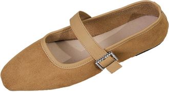 Generic Khaki Feminine Easygoing Casual Versatile Breathable Low Cut Comfortable Flat Shoes for Various Settings