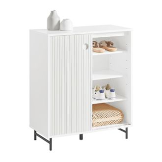 SoBuy Aparador Entrada Recibidor Con Puerta Correderas Y Balda Ajustable 70 X 37 X 87 Cm Blanco Fsb62-w Sobuy Es