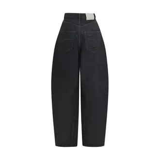 Balenciaga Twisted-Seam Denim Jeans - Black