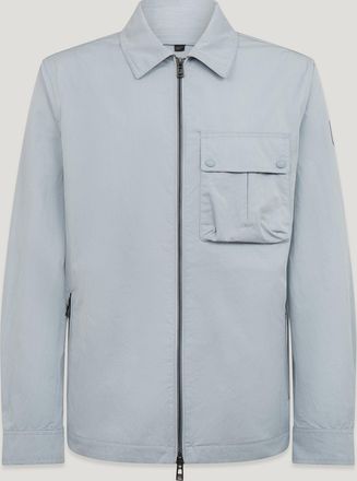 Belstaff Drome Overshirt Mens Cotton Gabardine Quarry Blue Size 2XL