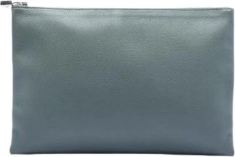 Herm&egrave;s Pre-owned Clutches, female, Gray, Size: ONE SIZE Pre-owned Leather Clutch