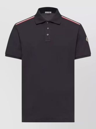 Moncler logo polo shirt contrast stripe collar