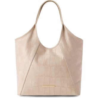 Brahmin Iona Croc Embossed Leather Tote in Beige at Nordstrom