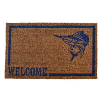 Imports Decor Swordfish Coir Door Mat, Nautical Coconut Fiber Welcome Doormat with Non-Slip PVC Backing, Indoor Outdoor Entrance Rug
