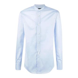 Emporio Armani Camicia con colletto alla coreana - - Shirts - Uomo - Blu - L