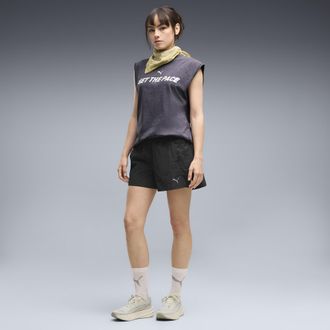 Puma Shorts in tessuto Run Culture Collective T7 4 da donna, Abbigliamento, Nero, XL