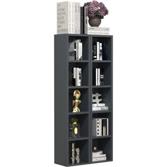 VCM Legno cd dvd Stand Archivio Archivio Libreria Decorazione Mensola Megosa s (Antracite) - VCM