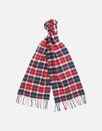 Barbour Mens Barbour Tartan Lambswool Scarf - Cranberry Tartan