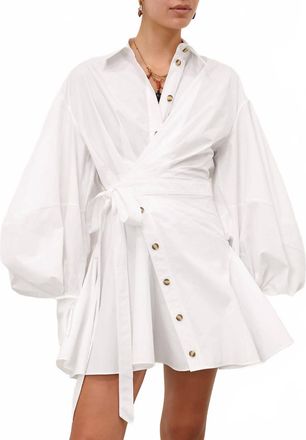 Zimmermann Rebellion Poplin Mini Dress In Ivory