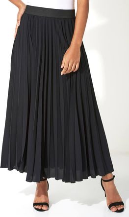 Roman Pleated Elastic Waist Maxi Skirt