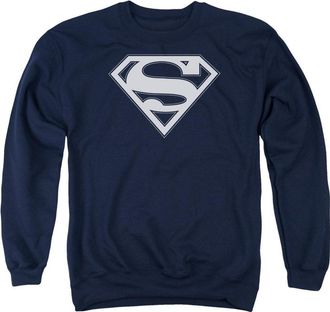 Gildan Superman Navy & White Shield Adult Crewneck Sweatshirt