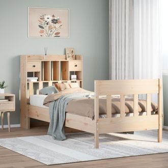 Berkfield Home Bed Frame without Mattress 75x190 cm Small Single Solid Wood Pine in Brown