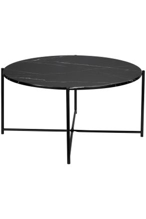 MID.YOU Mid.you Couchtisch, Schwarz, Holz, Metall, furniert, rund, Rundrohr, 83x40x83 cm, Wohnzimmer, Wohnzimmertische, Couchtische, Couchtische rund