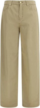 Max Mara Jeans, Dames, Beige, 2Xs, Katoen, Cotton Satin Baggy Broeken