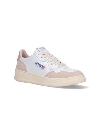Autry Leather and Suede Colorblock Sneaker - White