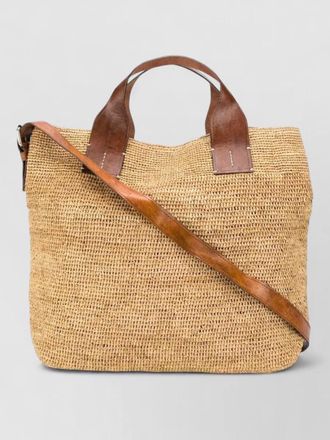Ibeliv mety shoulder bag woven texture leather handles