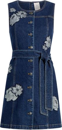 Cinq à Sept Abito corto Marsha con applicazione a fiori - Blu