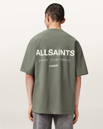 AllSaints Cotton Underground Oversized Crew Neck T-Shirt, Size: XXL