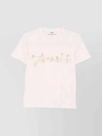 Fendi sequin embellished short sleeve t-shirt