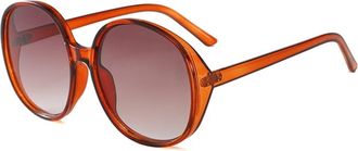 Generic Fashion Round Large Frame Sunglasses Mens And Womens UV400 Outdoor Vacation Commuting Sports Sun Glasses(Orange)