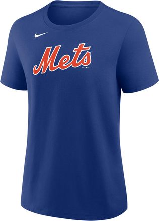 Nike New York Mets Wordmark Nike Womens MLB T-Shirt in Blue | 01K94EWNME-M3X