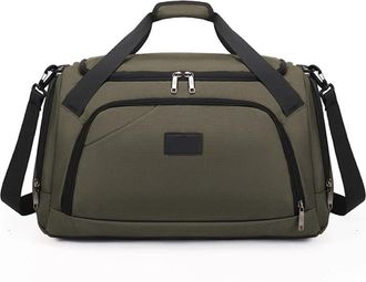 Generic Compatible For Travel Bag Spinning Zipper Large Capacity Casual Soft Solid Color Popular Duffels(Green)