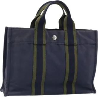 Herm&egrave;s Pre-owned Tote Bags, female, Blue, Size: ONE SIZE Pre-owned Vintage Tote Bag