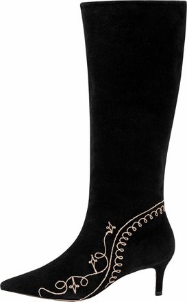 Cinq &agrave; Sept Womens Knee High Boot, Black/Brown Sugar, 8.5 UK