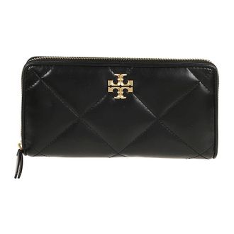 Tory Burch Tory Burch, Wallets & Cardholders, female, Black, Size: ONE SIZE Kira Diamond Quilt Zip Continental Wallet