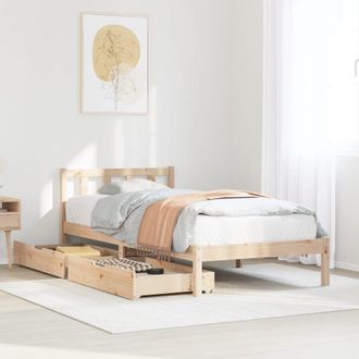 Berkfield Home Bed Frame without Mattress 90x190 cm Single Solid Wood Pine in Brown