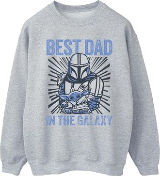 Star Wars Mandalorian Best Dad Galaxy Sweatshirt Heren (Sportgrijs)