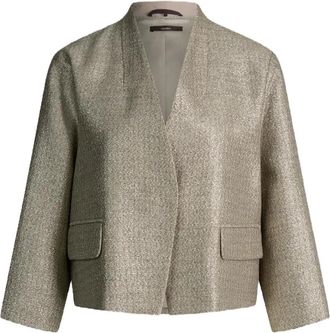 Windsor Blazer-Cardigan van katoenmix met sjaalkraag - Dames - Blazers - Geel - XL - Katoen - Jassen