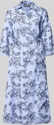 White Label Wickelkleid mit Stitchings und 3/4-Arm in Royal, Gr&ouml;&szlig;e 34