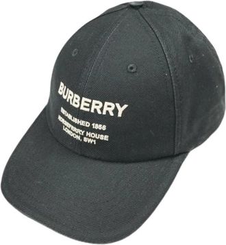 Burberry Pre-owned Accessories, male, Black, Size: ONE SIZE Pre-owned Cotton Twill Baseball Cap