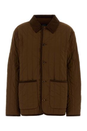 A.P.C. Womens Brown Stretch Nylon Leone Jacket - Size Medium
