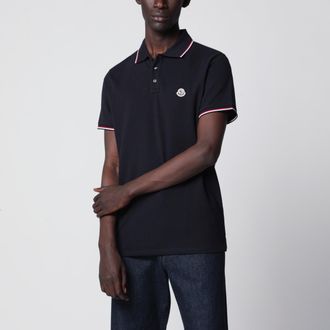 Moncler Navy blue short-sleeve polo shirt