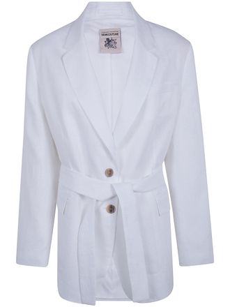 Semicouture Belted Linen Jacket