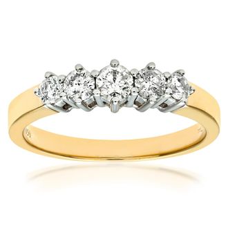 Diamant L'éternel 9ct geelgouden 0,50 ct diamanten ring met afgestudeerde eeuwigheid