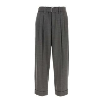 Brunello Cucinelli Brunello Cucinelli, Wide Trousers, female, Gray, Size: S Wide Trousers